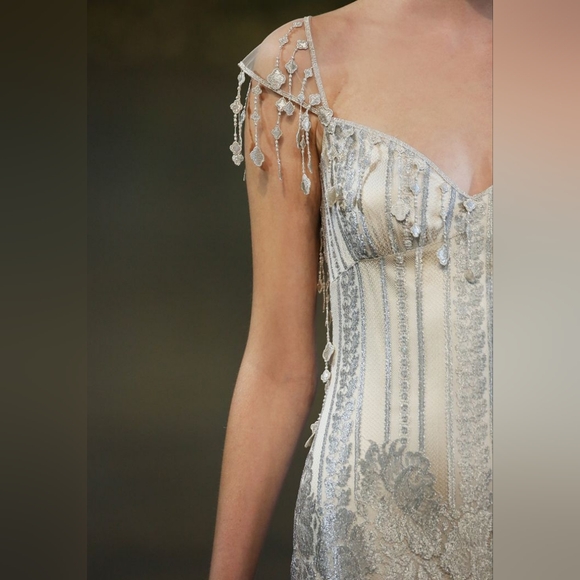 Claire Pettibone Florence Gothic Angel 2015 Vintage Couture Wedding Dress Size10 - Picture 2 of 16